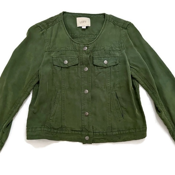 LOFT Petite Army Green Utility Jacket XSP - Picture 1 of 3